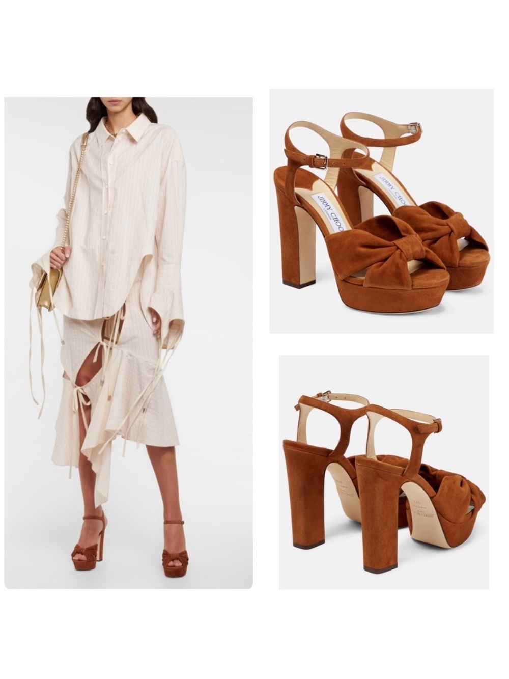 Jimmy Choo Heloise 120 Suede Platform Heel